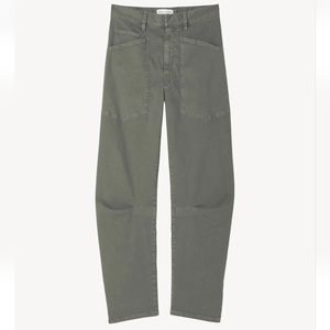 Nili Lotan Shon Pant Carbon Bow Leg Carpenter 10  admiral green gray